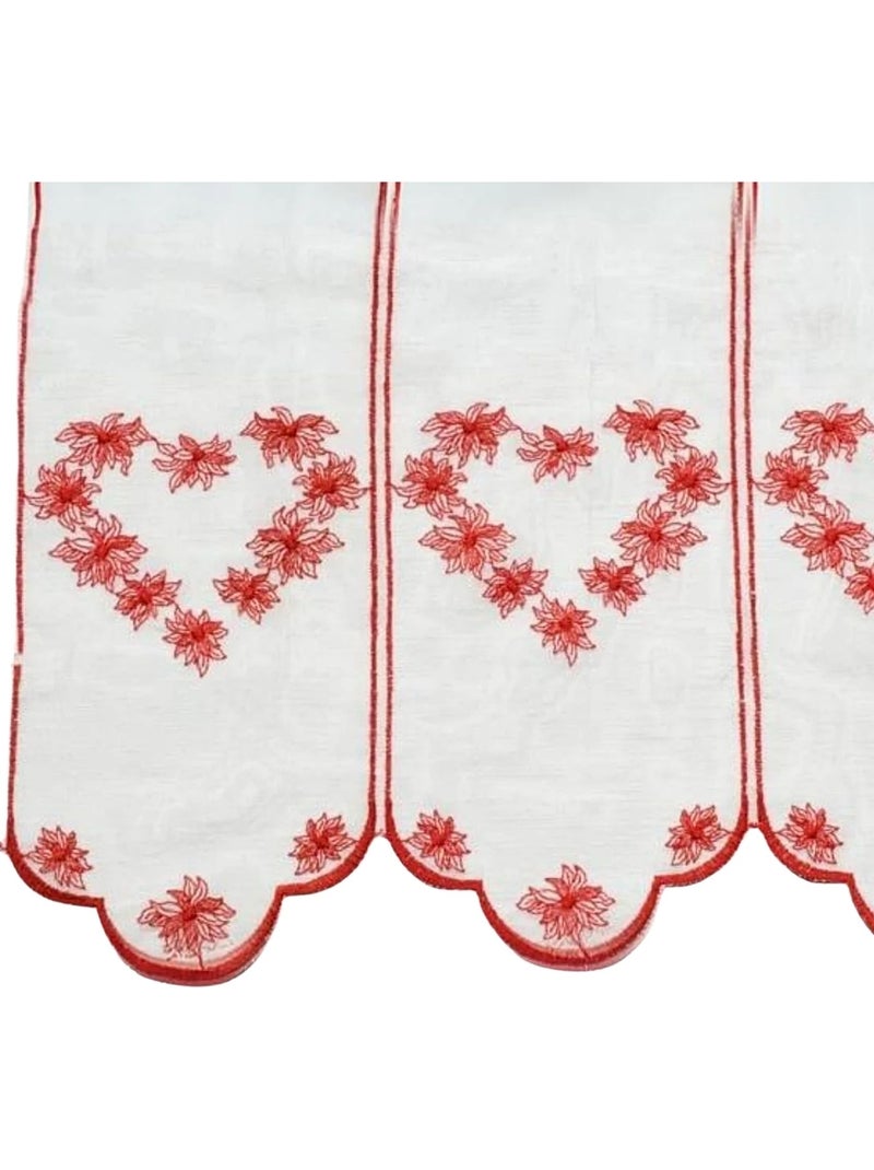 Geborduurde windscherm met hartjesmotieven Rood - Kiabi
