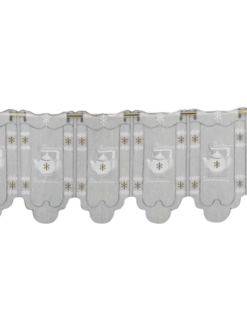 Geborduurde windvanger met theepotmotieven Beige - Kiabi