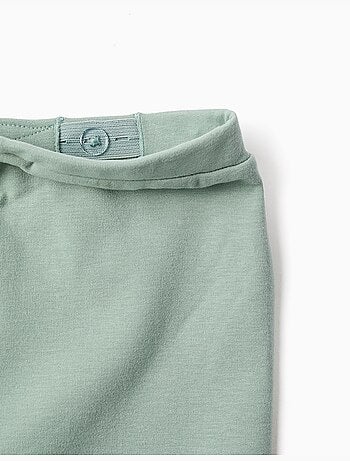 Geborsteld fleece broek met hartjesprint
