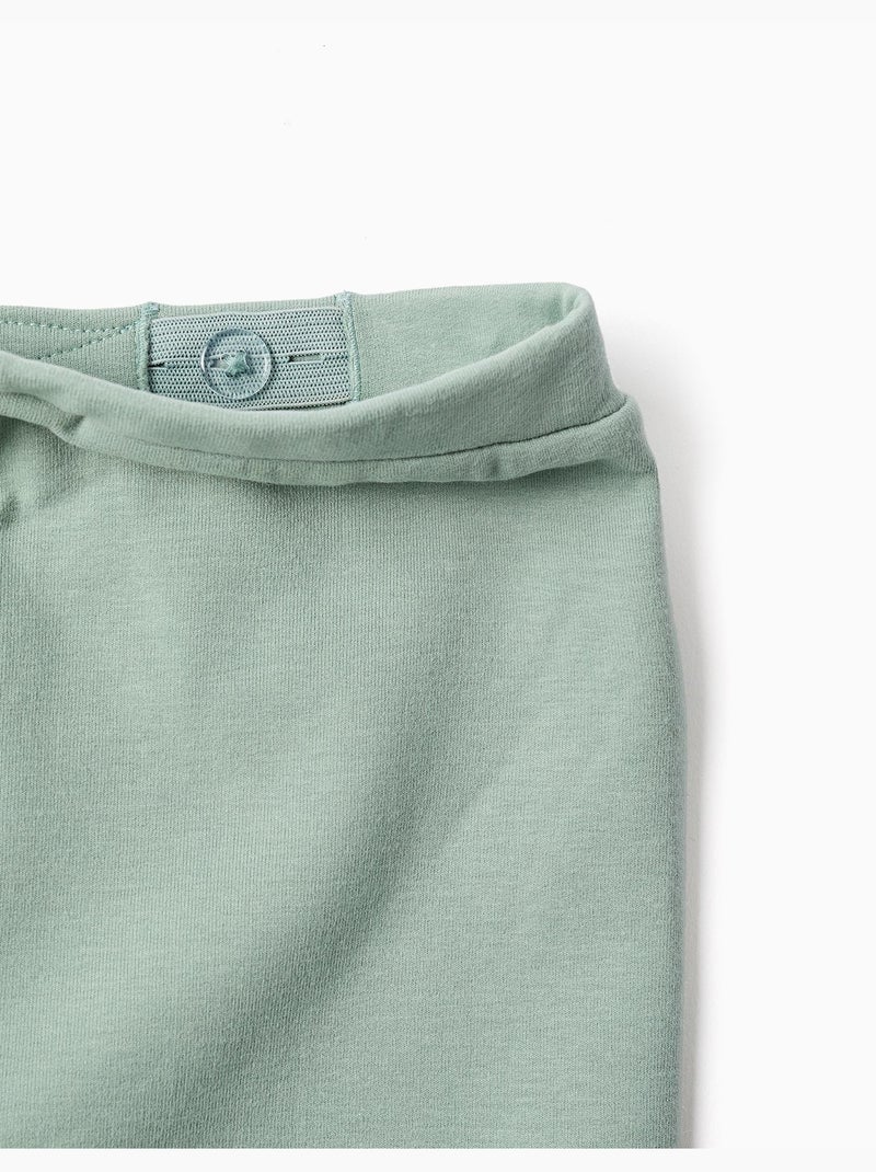 Geborsteld fleece broek met hartjesprint Groen - Kiabi