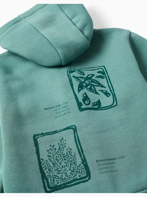 Geborsteld jack met capuchon met bloemenprints - Kiabi