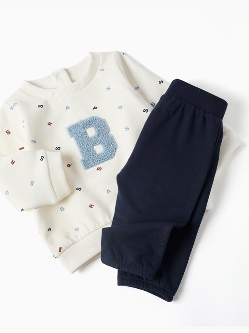 Geborsteld joggingpak met bouclé borduursel - Kiabi