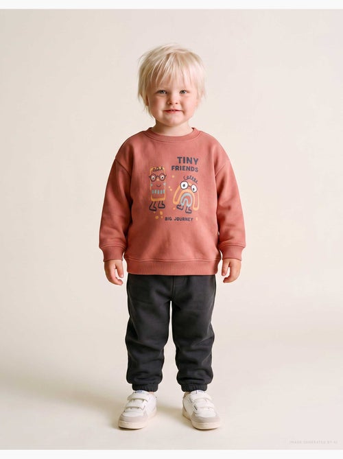 Geborsteld joggingpak met friends-print - Kiabi Geborsteld joggingpak met friends-print - Kiabi