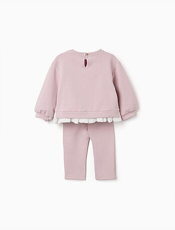 Geborsteld joggingpak met harten- en stippenprint