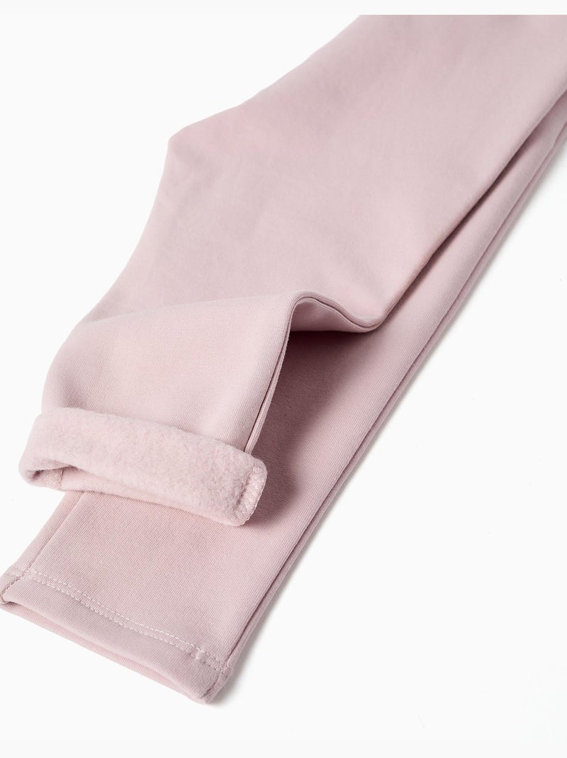 Geborsteld joggingpak met harten- en stippenprint Lila-mauve - Kiabi