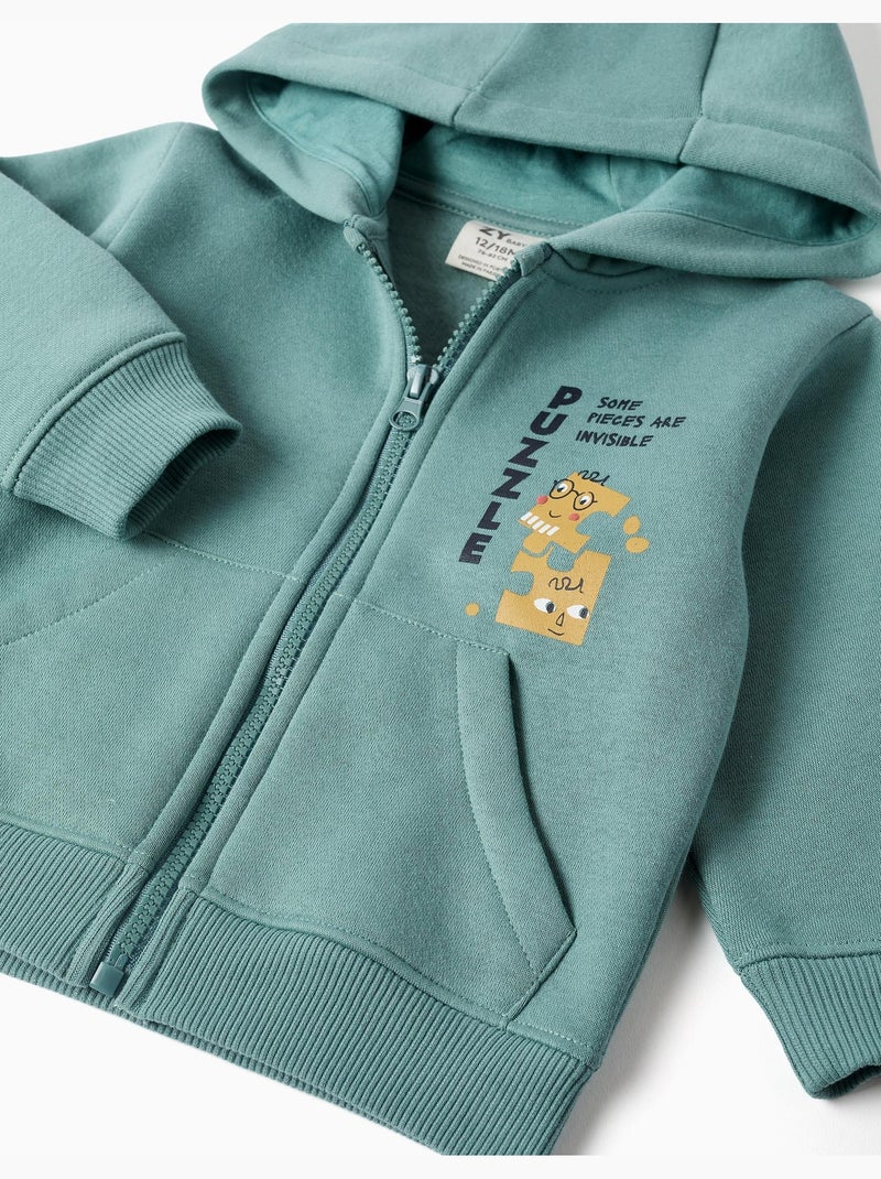 Geborsteld joggingpak met print Lichtgroen - Kiabi