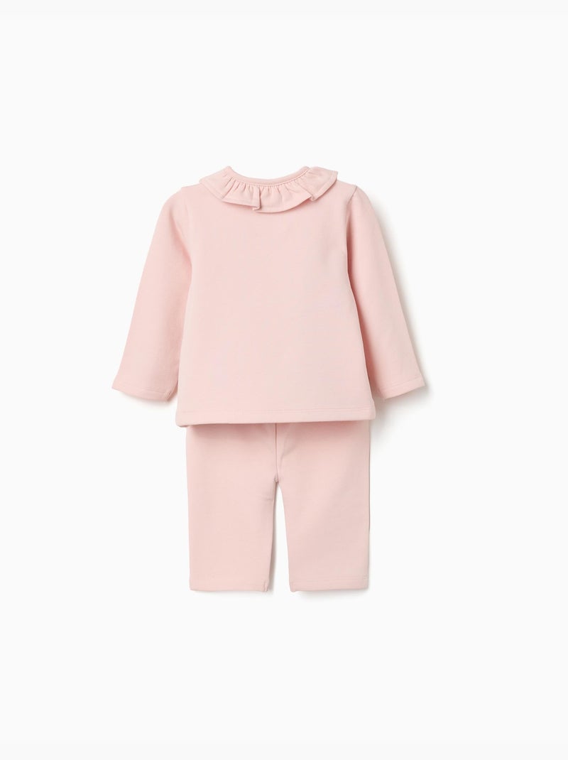 Geborsteld joggingpak met reliëfprint Roze - Kiabi