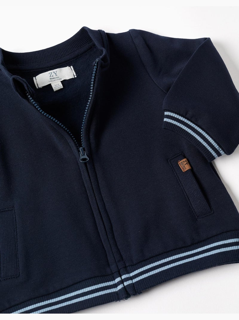 Geborsteld joggingpak met strepen Donkerblauw - Kiabi