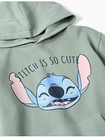 Geborsteld jurkje met capuchon en stitch-print