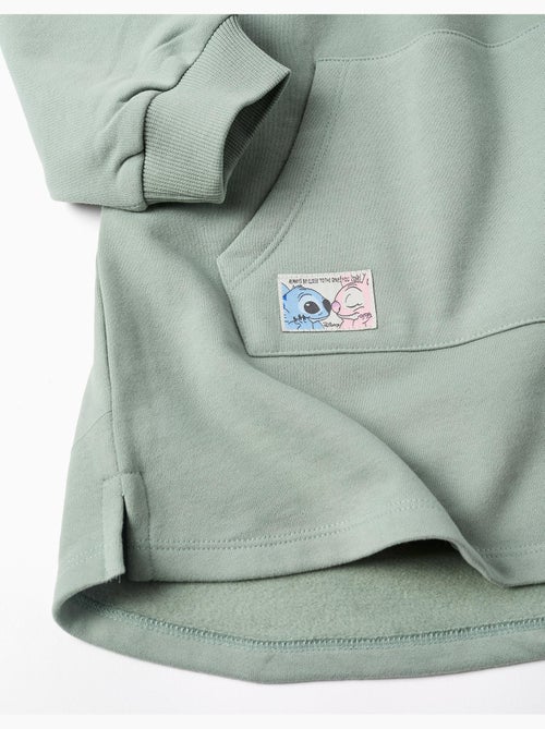 Geborsteld jurkje met capuchon en Stitch-print - Kiabi