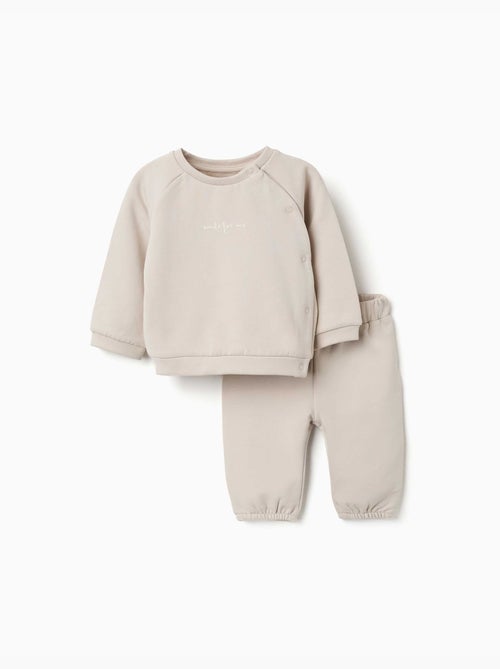 Geborsteld sweatshirt en broekenset - Kiabi