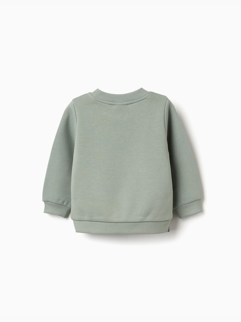 Geborsteld sweatshirt met bloemen en harten Groen - Kiabi