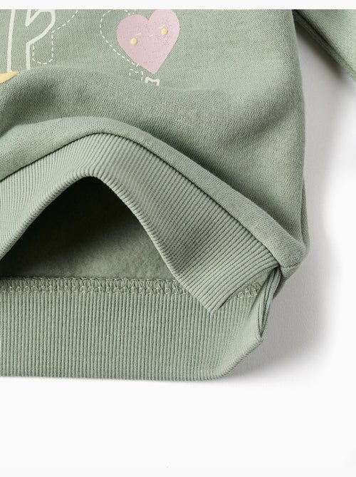 Geborsteld sweatshirt met bloemen en harten - Kiabi