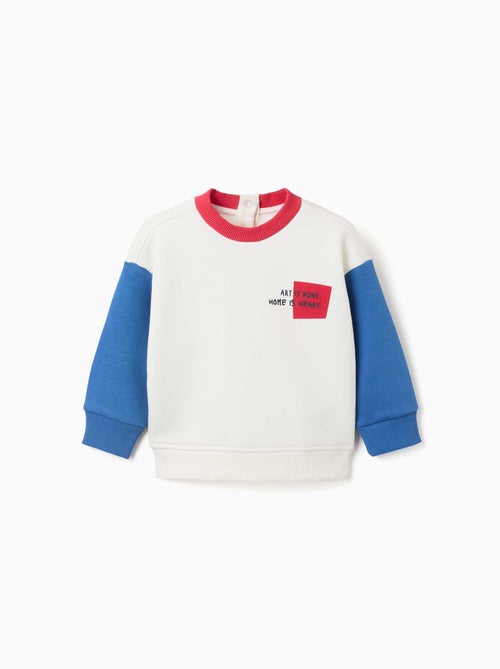 Geborsteld sweatshirt met borstprint - Kiabi Geborsteld sweatshirt met borstprint - Kiabi