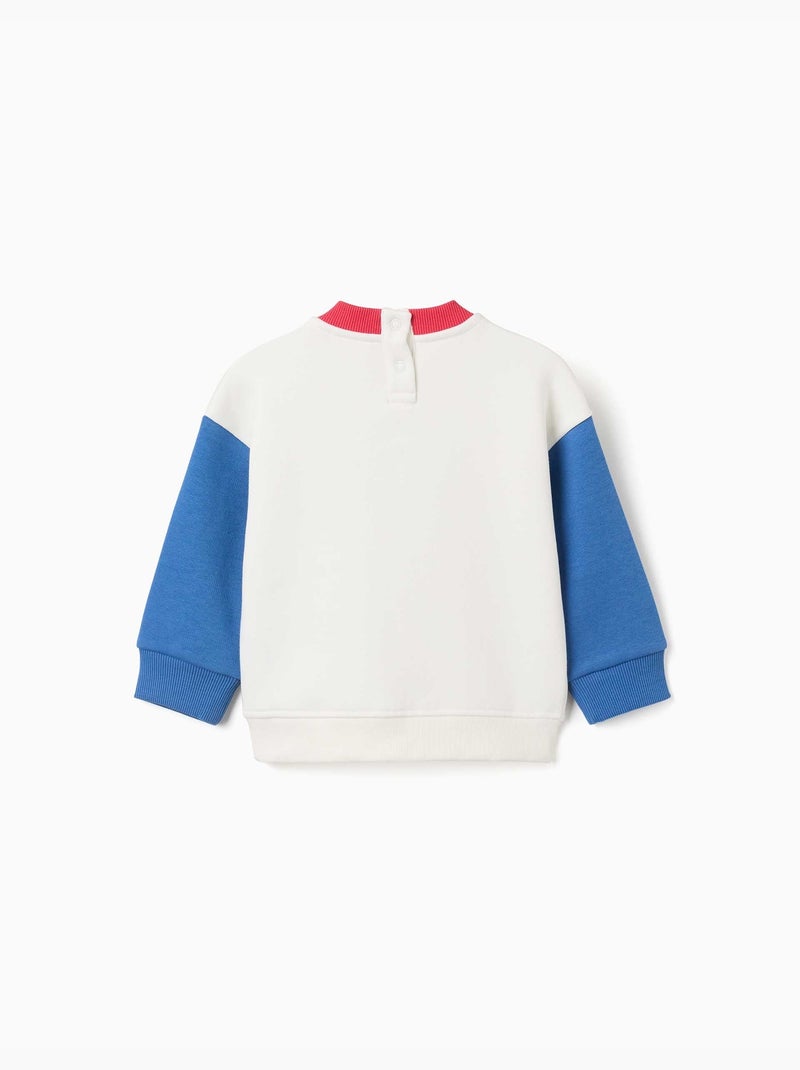 Geborsteld sweatshirt met borstprint Wit - Kiabi