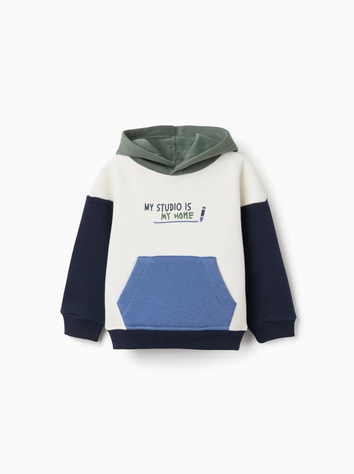 Geborsteld sweatshirt met capuchon en print - Kiabi Geborsteld sweatshirt met capuchon en print - Kiabi