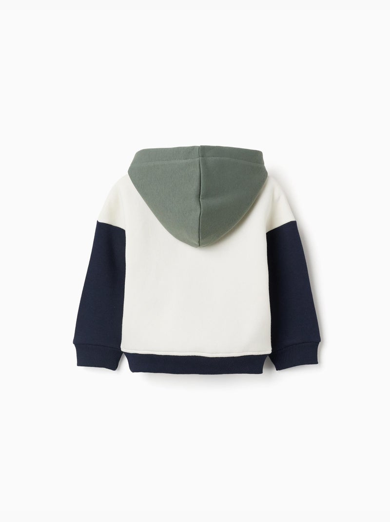 Geborsteld sweatshirt met capuchon en print Wit - Kiabi