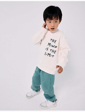 Geborsteld sweatshirt met capuchon en print