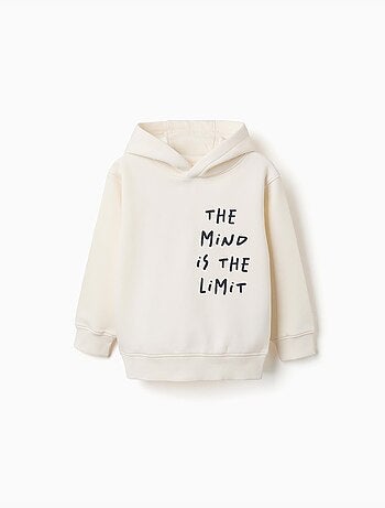 Geborsteld sweatshirt met capuchon en print