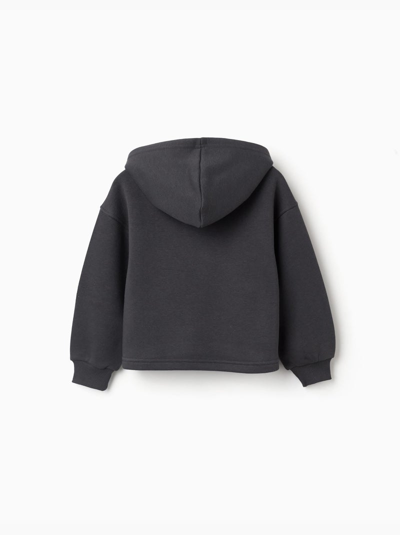 Geborsteld sweatshirt met capuchon met City of Art-print Donkergrijs - Kiabi