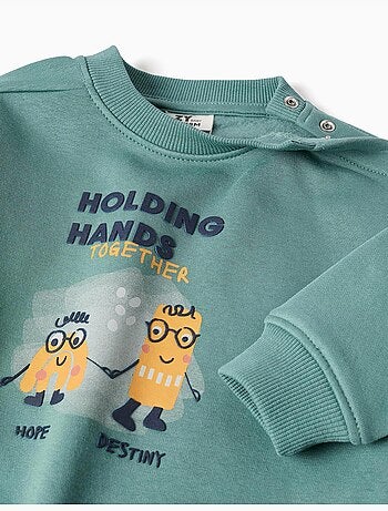 Geborsteld sweatshirt met print