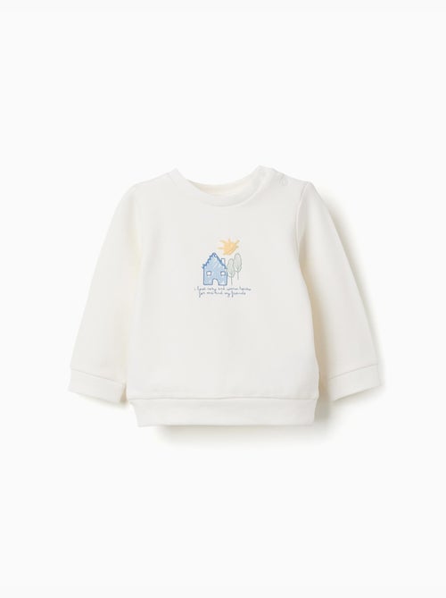 Geborsteld sweatshirt met huisprint - Kiabi Geborsteld sweatshirt met huisprint - Kiabi
