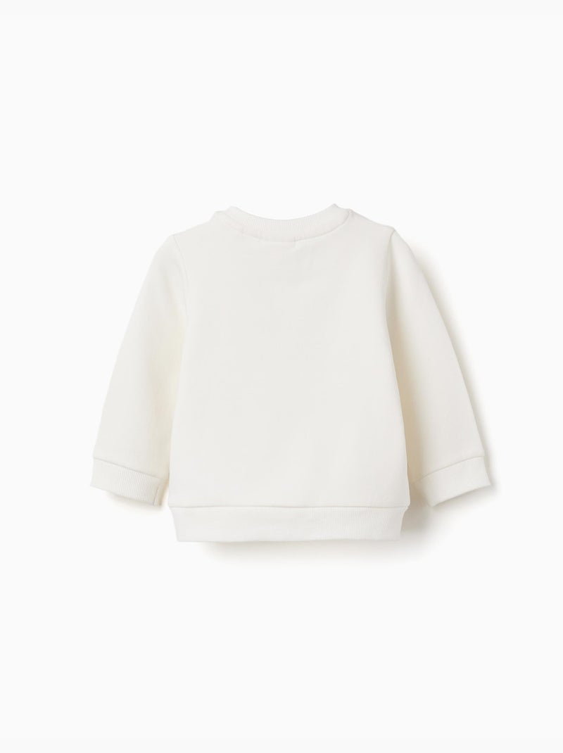 Geborsteld sweatshirt met huisprint Wit - Kiabi