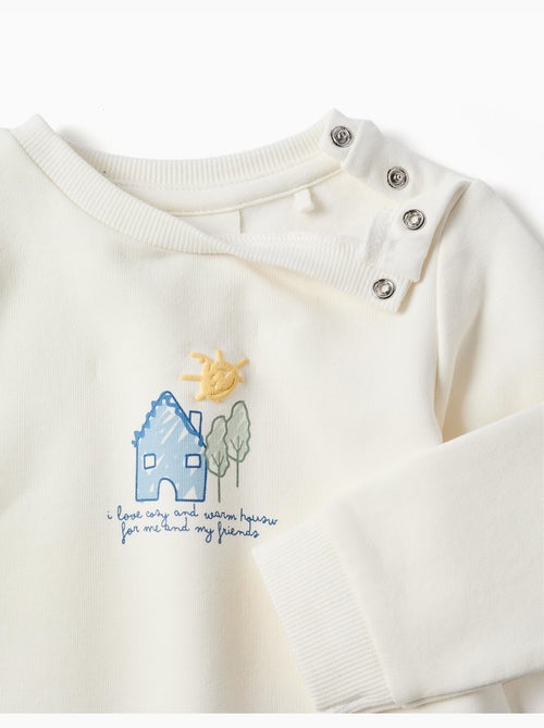 Geborsteld sweatshirt met huisprint - Kiabi Geborsteld sweatshirt met huisprint - Kiabi