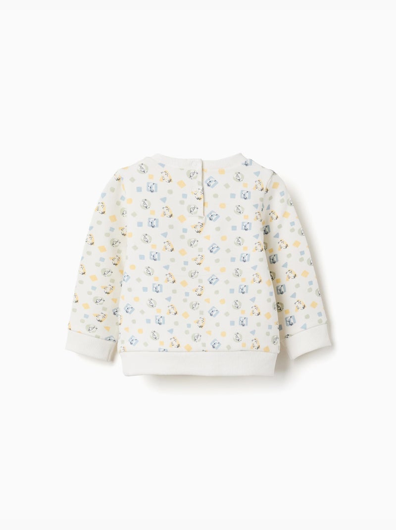 Geborsteld sweatshirt met kleurrijk patroon Wit - Kiabi