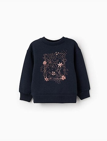 Geborstelde sweatshirt met kunst en natuur motief