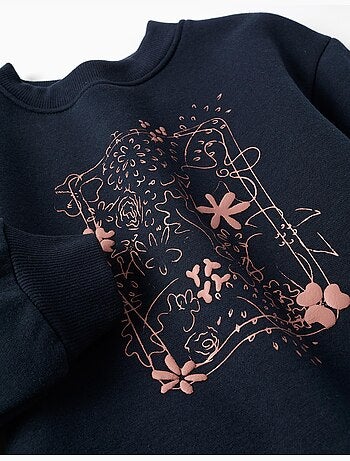 Geborstelde sweatshirt met kunst en natuur motief