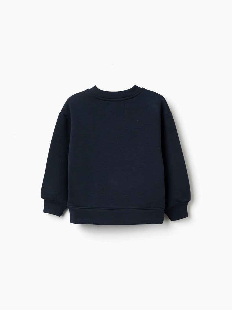 Geborsteld sweatshirt met kunst- en natuurmotief Donkerblauw - Kiabi