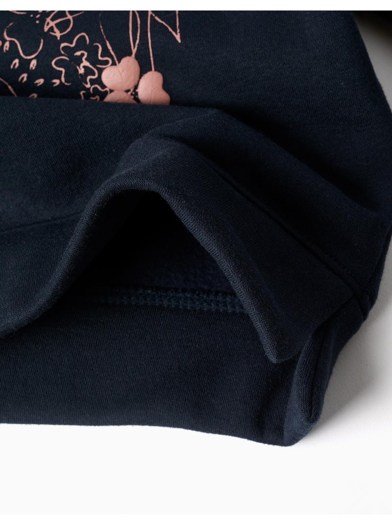 Geborsteld sweatshirt met kunst- en natuurmotief Donkerblauw - Kiabi