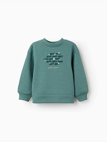 Geborstelde sweatshirt met kunst en natuur motief