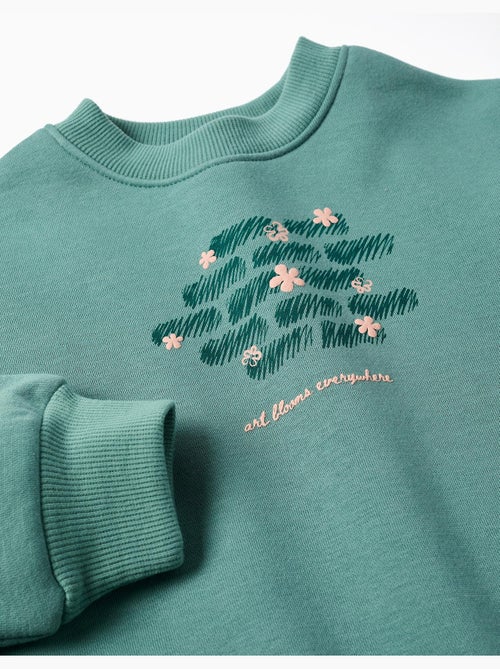 Geborsteld sweatshirt met kunst- en natuurmotief - Kiabi Geborsteld sweatshirt met kunst- en natuurmotief - Kiabi
