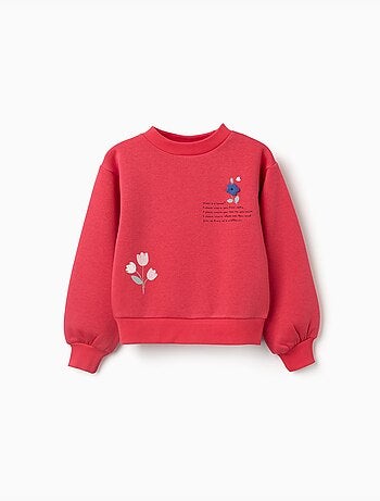 Geborsteld sweatshirt met reliëf bloemenprint