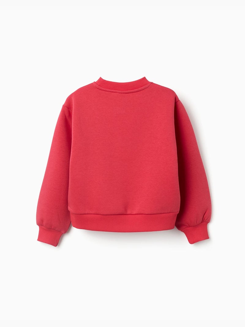 Geborsteld sweatshirt met reliëf bloemenprint Rood - Kiabi