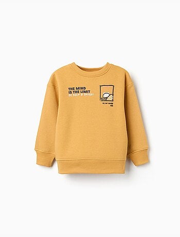 Geborstelde sweatshirt met reliëfprint
