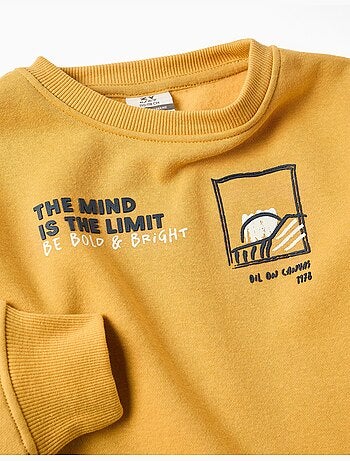 Geborstelde sweatshirt met reliëfprint