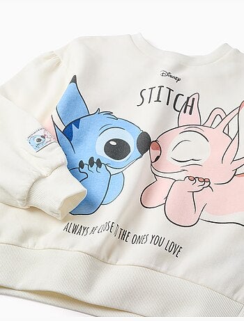 Geborsteld sweatshirt met stitch & angel print