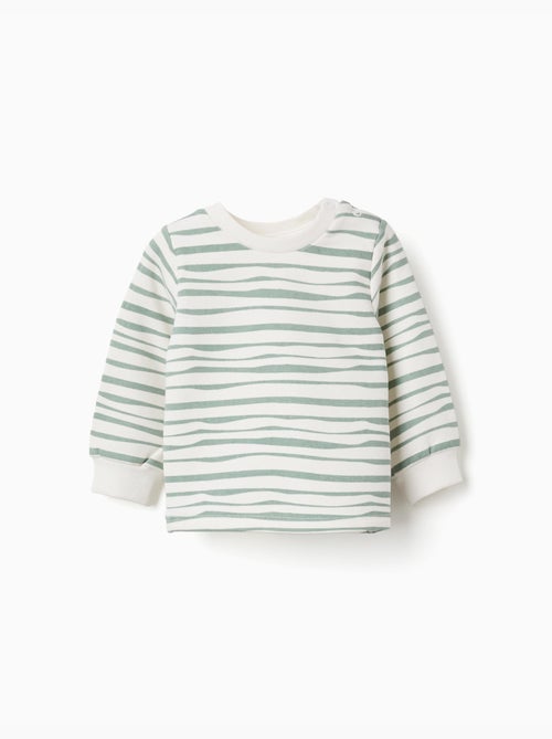 Geborsteld sweatshirt met strepen - Kiabi Geborsteld sweatshirt met strepen - Kiabi