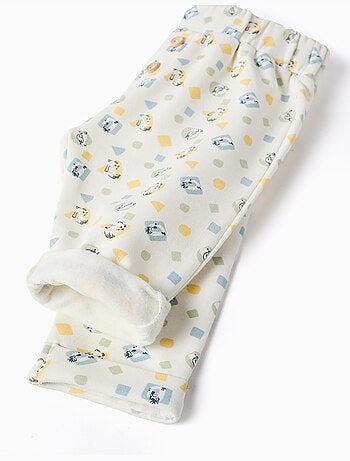 Geborstelde broek met kleurrijk patroon