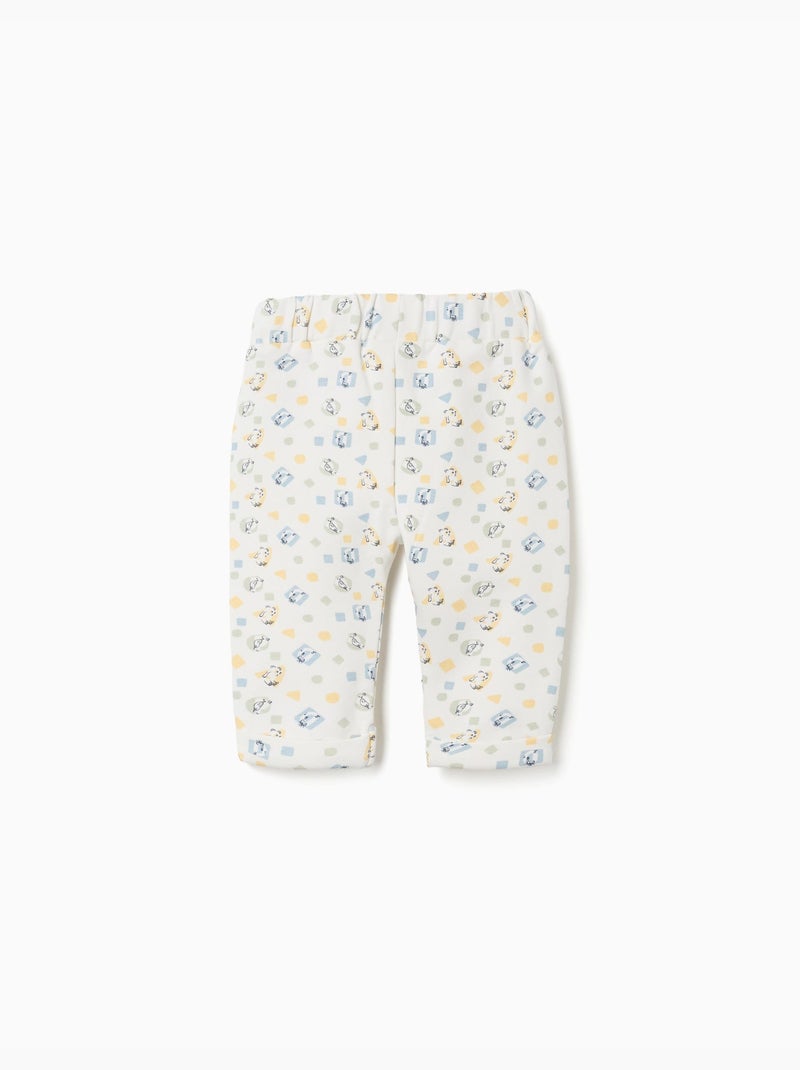 Geborstelde broek met kleurrijk patroon Wit - Kiabi