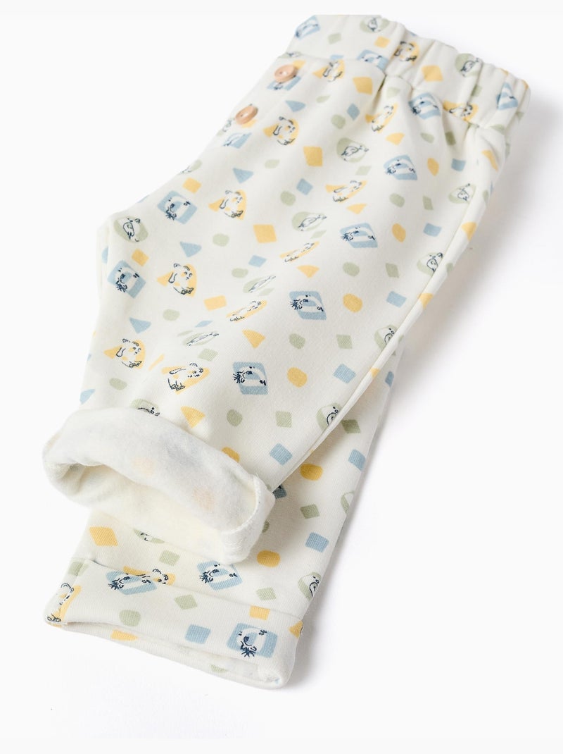 Geborstelde broek met kleurrijk patroon Wit - Kiabi