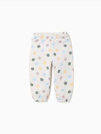Geborstelde fleece broek met stippenpatroon