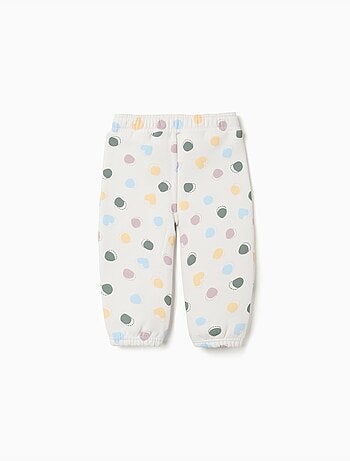 Geborstelde fleece broek met stippenpatroon