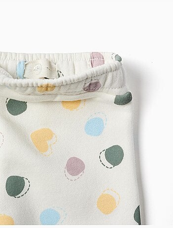 Geborstelde fleece broek met stippenpatroon