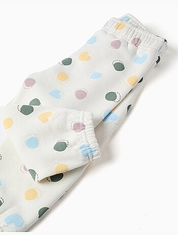Geborstelde fleece broek met stippenpatroon