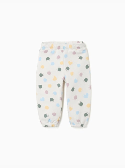 Geborstelde fleece broek met stippenpatroon - Kiabi
