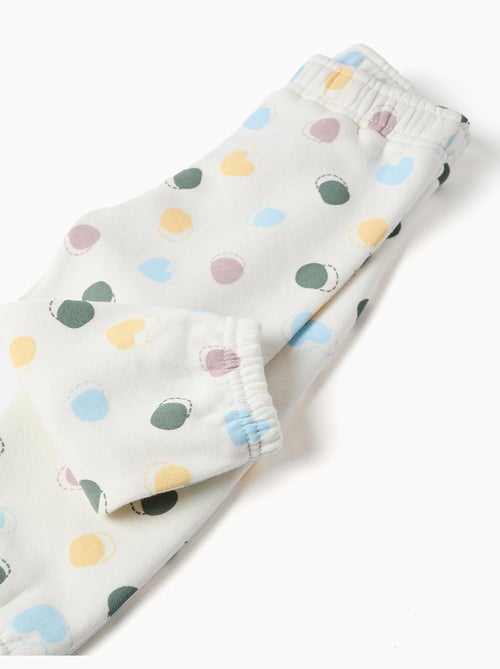 Geborstelde fleece broek met stippenpatroon - Kiabi